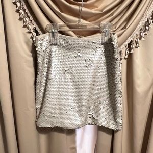 Champagne sequin mini skirt